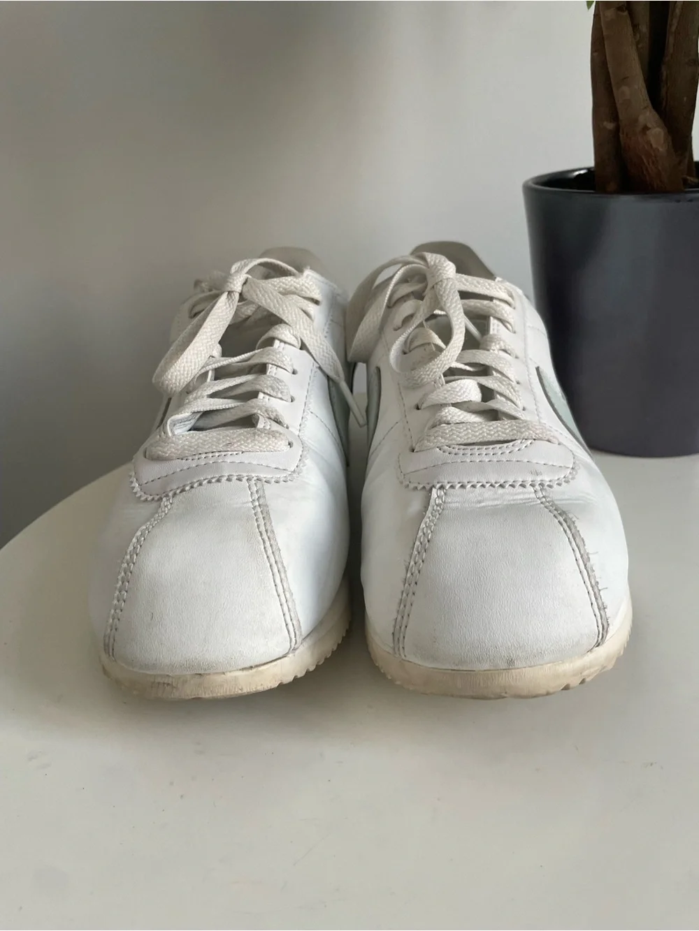 Women Size 8 Nike Cortez Leather Summit White Light Silver Shoes